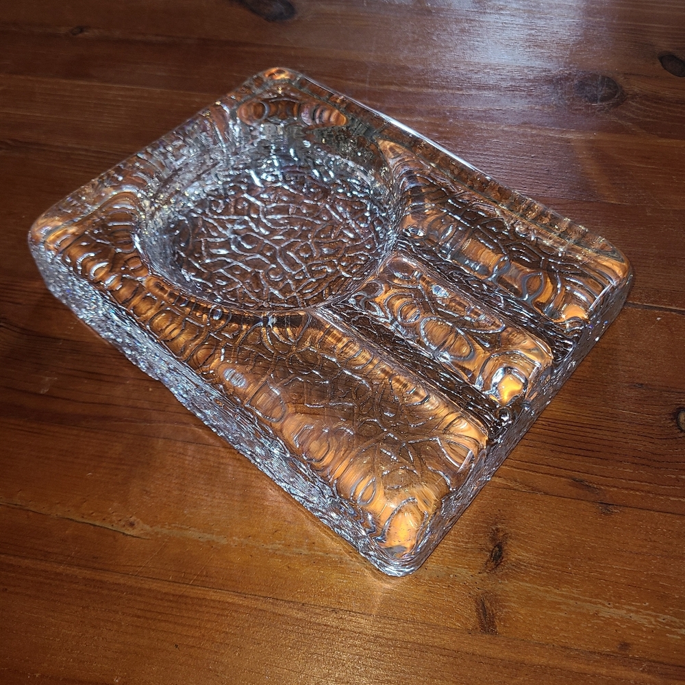 Glass Cigar Holder Ashtray